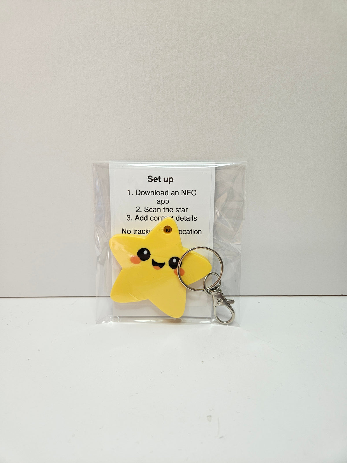 3D printed NFC Star Keyring for Children’s Bags | Emergency Contact ID Tag